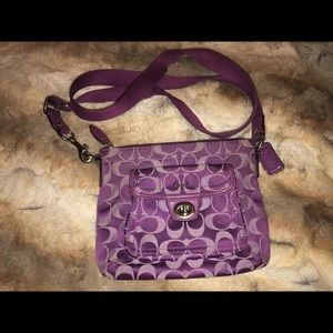 Purple coach cross body purse
